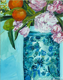  Blue and White with Citrus, 16 x 20