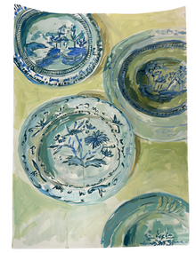  Blue and White Plates, 22 x30