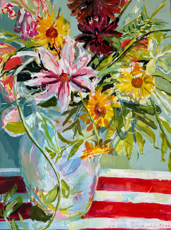Wildflowers and Red Stripes, 48x36”