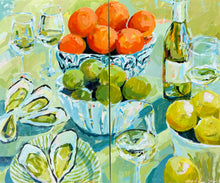  Oysters, Oranges, and Wine Dyptic, 60x72”