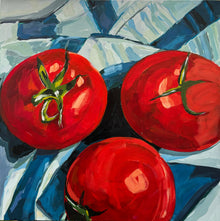  Tomatoes on Stripes, 24x24