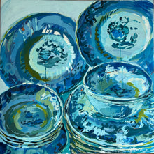  Blue and White on Blue, 30 x 30"