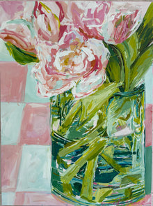  Pink Check Tulips, 18 x 24