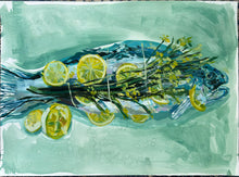  Fish and Lemons on Paper, 22x30