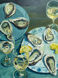  Oysters and Wine, 36 x 48