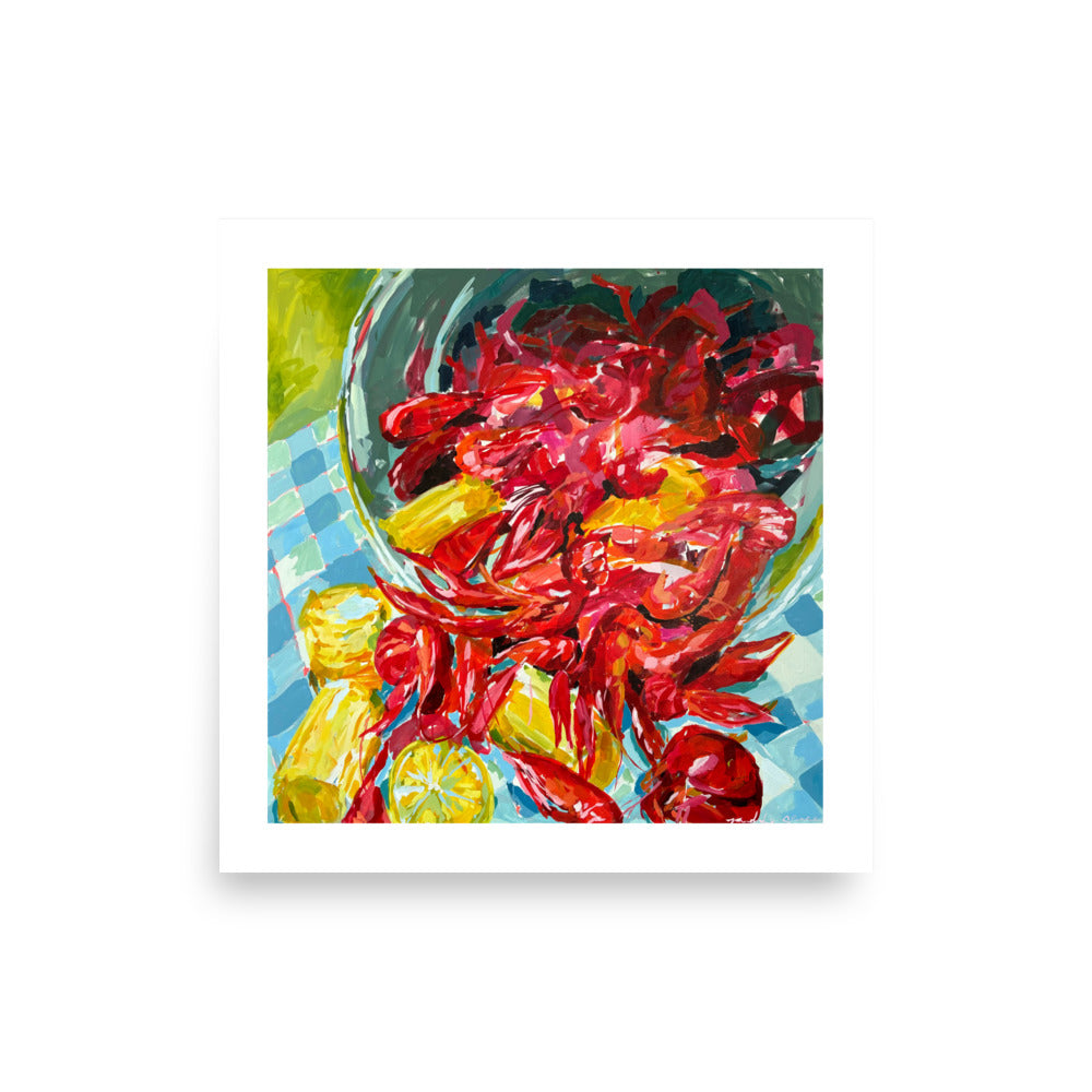 Crawfish and Check Print